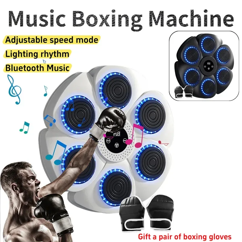 Music Boxing Machine Puncher Wall Mounted Smart Bluetooth-Compatible Boxings Equipment Type C Charging for Kids Adults