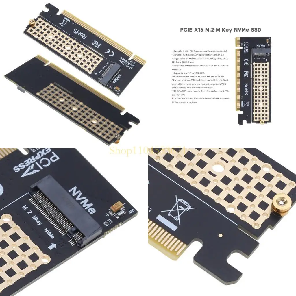 

Best Seller PCIE X16 to M2 Adapter Card for M2 Hard Disk PCI-Express 3.0 Expansion Card for M2 NVME Solid-State Drive Adapter