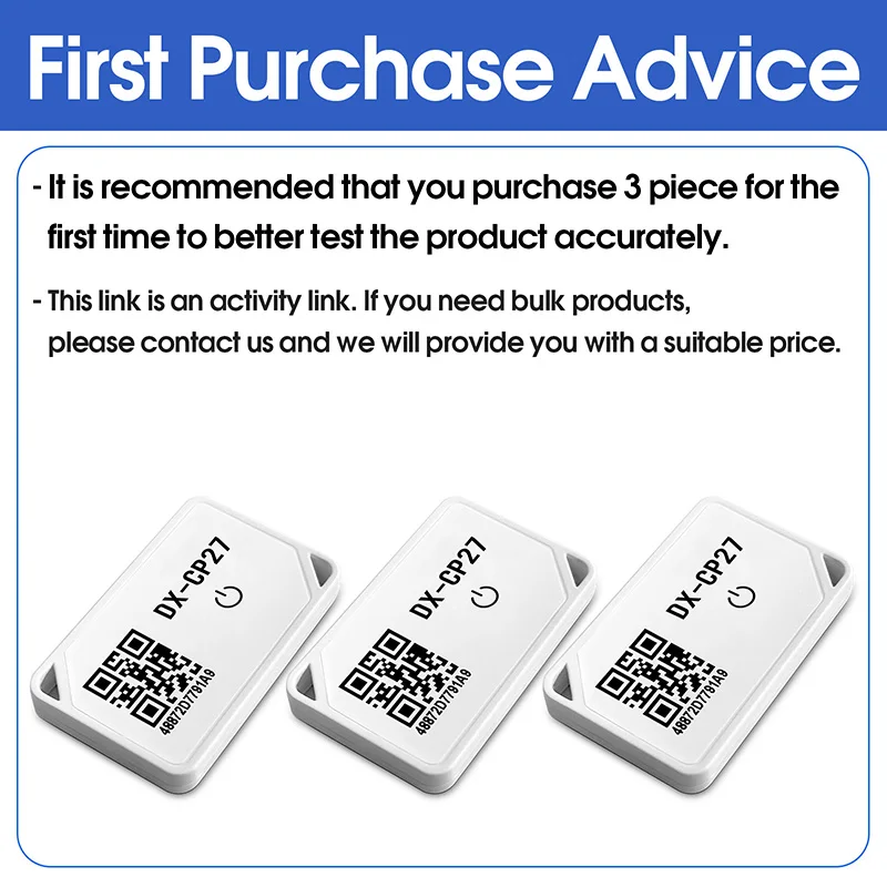 CP27 3 Stück IP67 Wasserdichter Austauschbarer Akku DX-SMART BLE Beacon Eddystone Energiesparender Asset-Tag Bluetooth IBeacon
