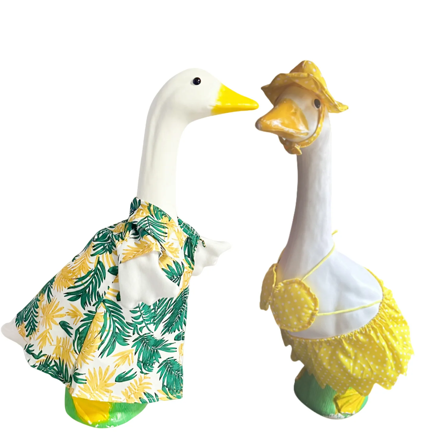 1Set Goose Outfit 23 Inch Hawaiian bikini Porch Clothes Lawn Goose Costume Cute Goose Dress for Garden Yard Statue Decor