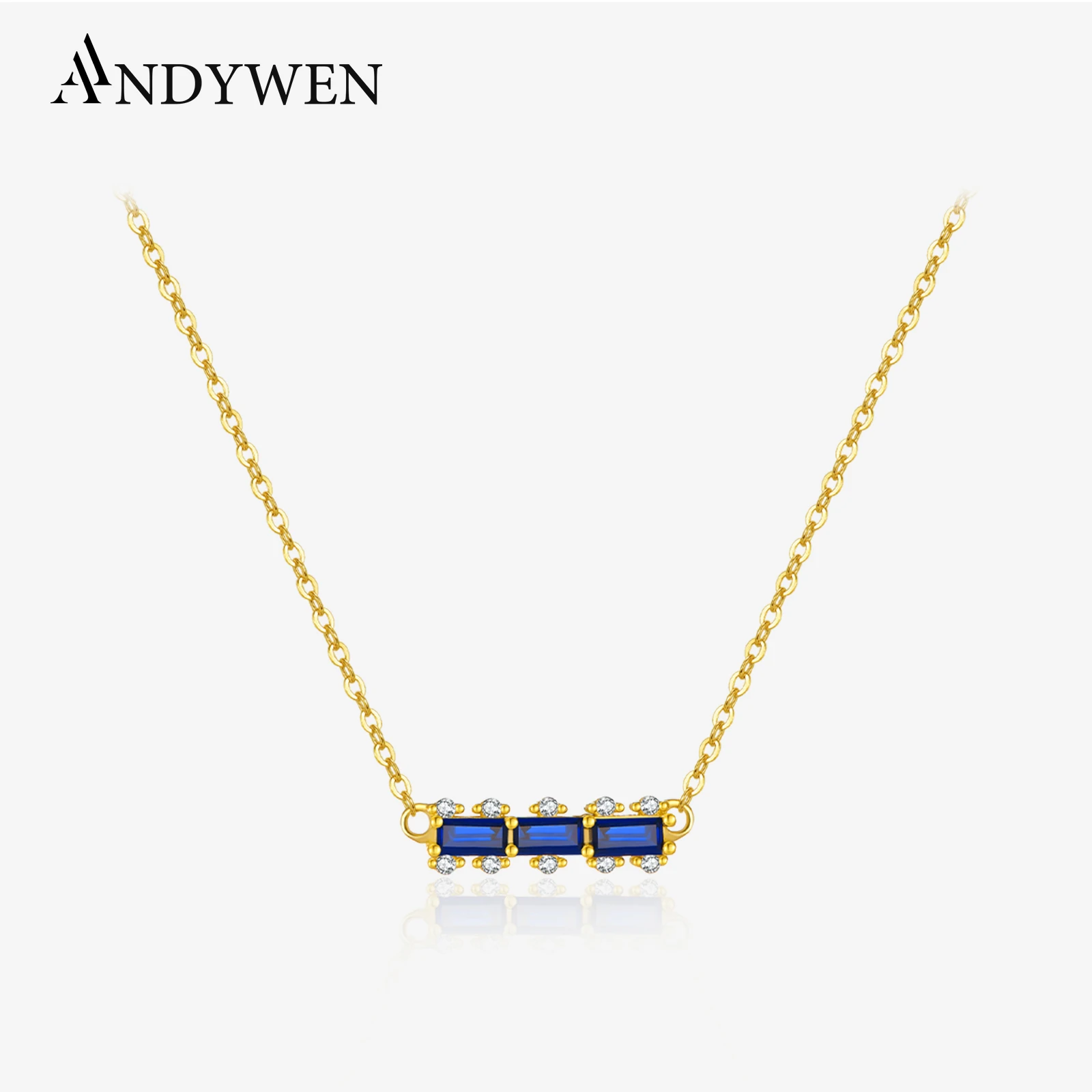 

Женское Ожерелье-чокер из серебра 925 пробы, с золотистыми сапфировыми синими линиями