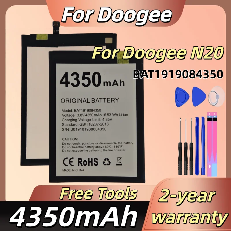 

Brand new 4350mAh Phone Battery For Doogee N20 N20Pro N20 Pro BAT1919084350 mobile Replacement Batteries batteria +Free Tools