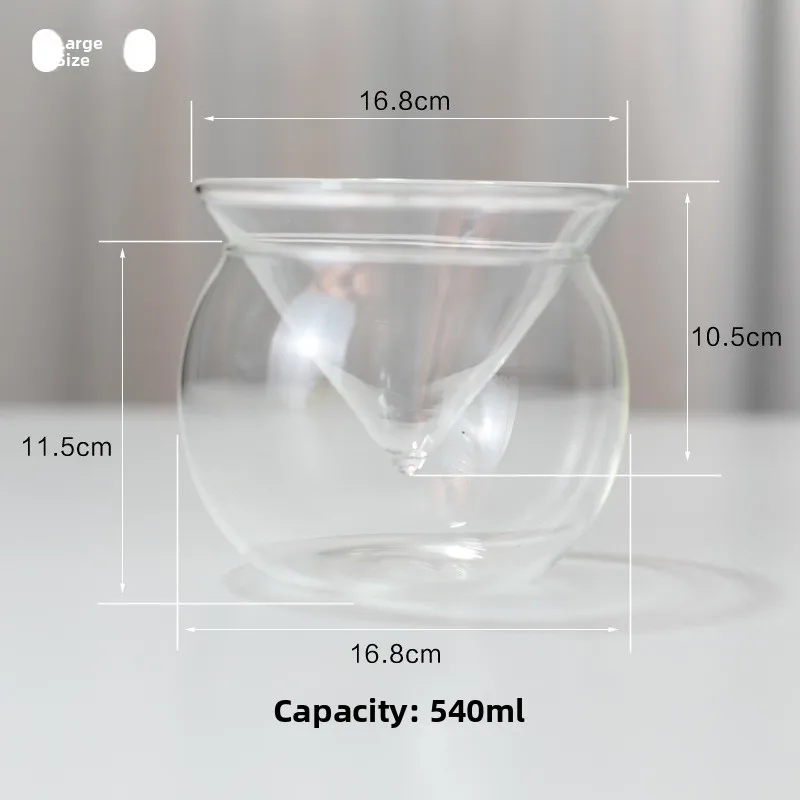 Large Size Glass Bowl Creative Molecular Cuisine Transparent Iceberg Salad Triangular Vegetable Fruit Di Home Dining Set