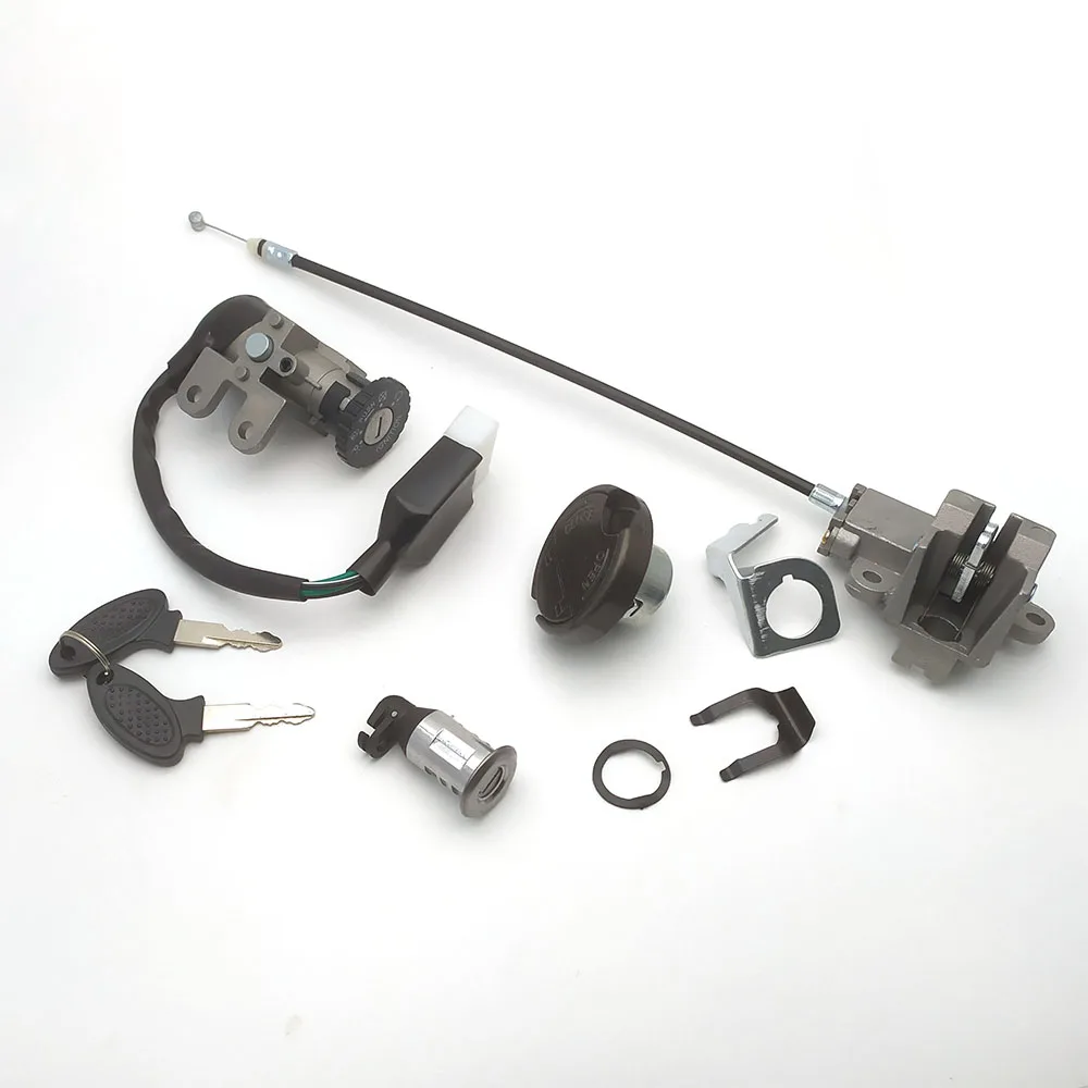 

Ignition Switch Lock Key Set Electric Door Petrol Fuel Tank Lock 5-Pin for Taotao Sunl 50qt Taotao Atm50t Roketa Znen Jonway