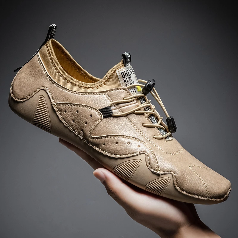 Leather Casual Sneakers for Men Driving Shoes 2024 New Fashion In Waterproof Men Doug Luxury Dress Loafers Shoes Footwear 