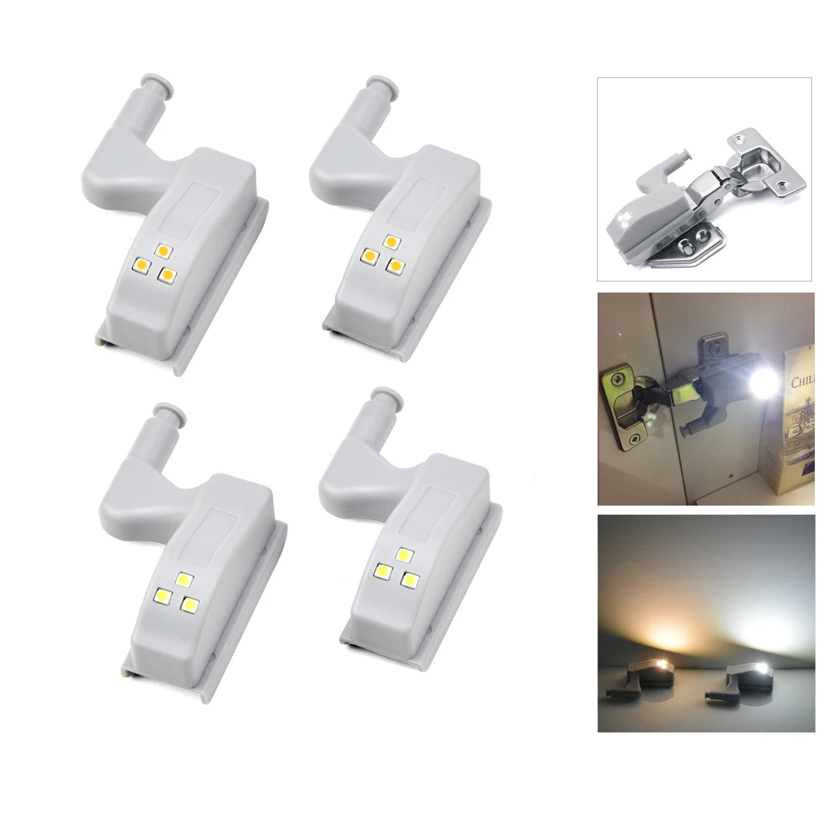 10pcs/lot Cupboard Inner Hinge Lamp Sensor Light LED Smart Induction Under Cabinet Night Light for Closet Wardrobe Auto Switch