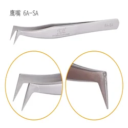 1pcs Vetus 6A-SA Stainless Steel Tweezers Grafting Eyelash Extension Tweezers  for 3D 6D Volume Lashes Watch Tools
