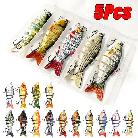 6 Segment Multi Jointed Fishing Lure Sinking 10cm/17.5g Swimbait Artificial Wobblers Crankbait Hard Bait Pesca Tackle 5/3/1Pcs