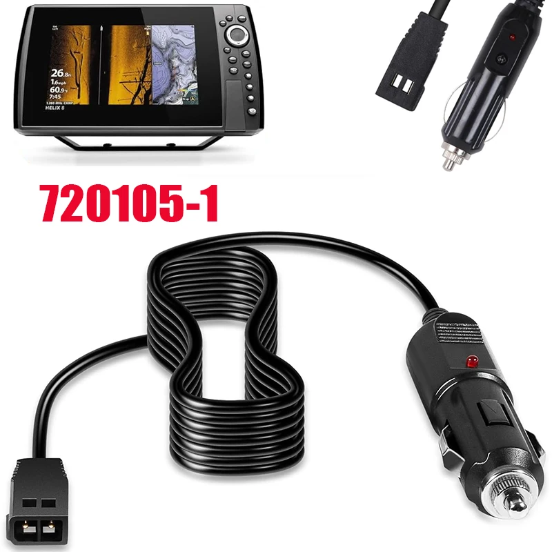 Replacement for Humminbird 720105-1 12V-DC Port Power Cord, for Humminbird Helix 5/7/8/9/10/12/15, All ICE Helix,All ICE Flasher