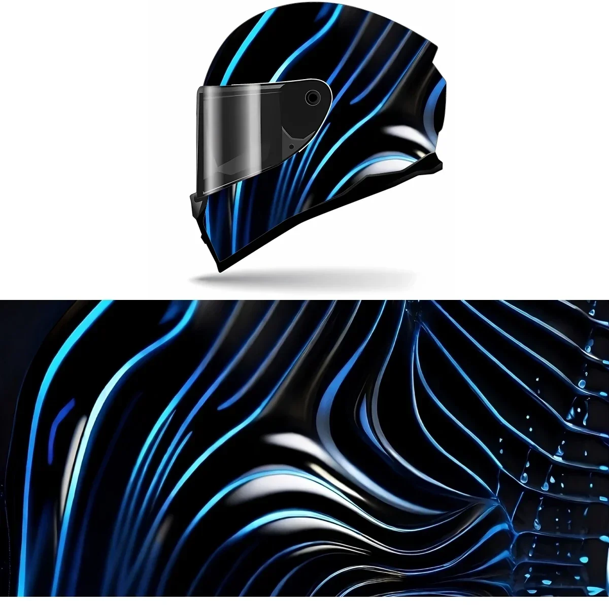 

Metallic Comic Art Full Helmet Wrap Sticker Motorcycle Helmet Racing Graphic Decal Vinyl Wrap Helmet Decor Sticker