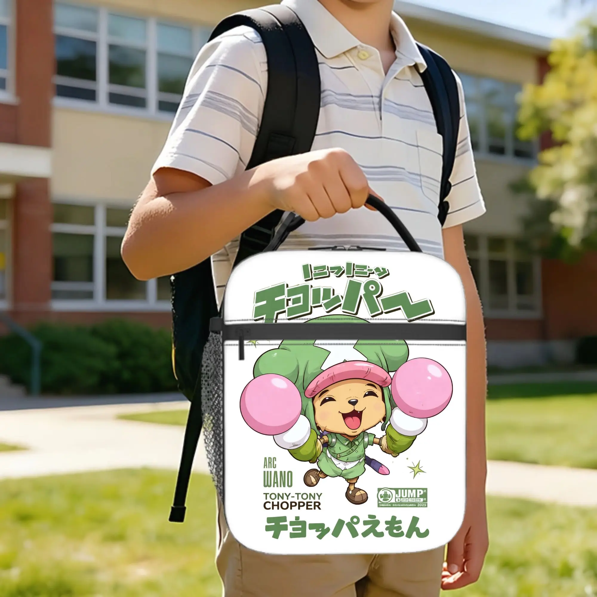 

Tony Tony Chopper Insulated Lunch Bag Thermal Bag Meal Container One piece anime Tote Lunch Box Bento Pouch Beach Picnic