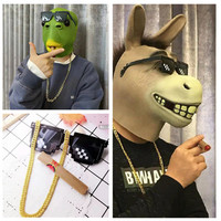 Adult Cartoon Donkey Head Monster Fish Cosplay Latex Masks Headgear Helmet Masquerade Halloween Party Costume Props