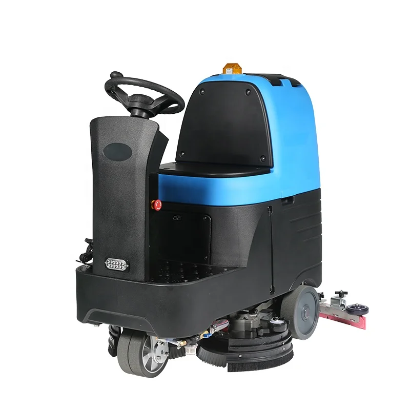 Automatic Electric New 80L Ride-On Floor Scrubber CE Certification 24V 500W Motor 760mm Cleaning Width 38000m/h