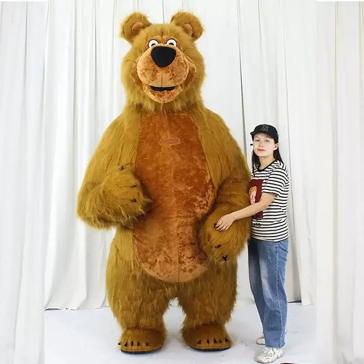 Aufblasbares Bären-Maskottchen-Kostüm, Bär, Anime, Erwachsene, Cosplay, individuelle Kits, Maskottchen, Karneval, Halloween-Kostüme mit Batterie