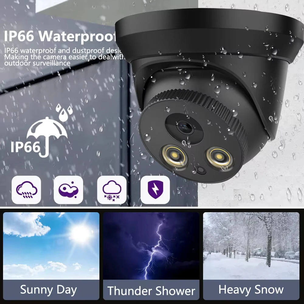 4K 8MP POE Security IP Camera System 10CH P2P Video Surveillance Kit Audio Recording Ai Human Detection Color Night Vision XMeye