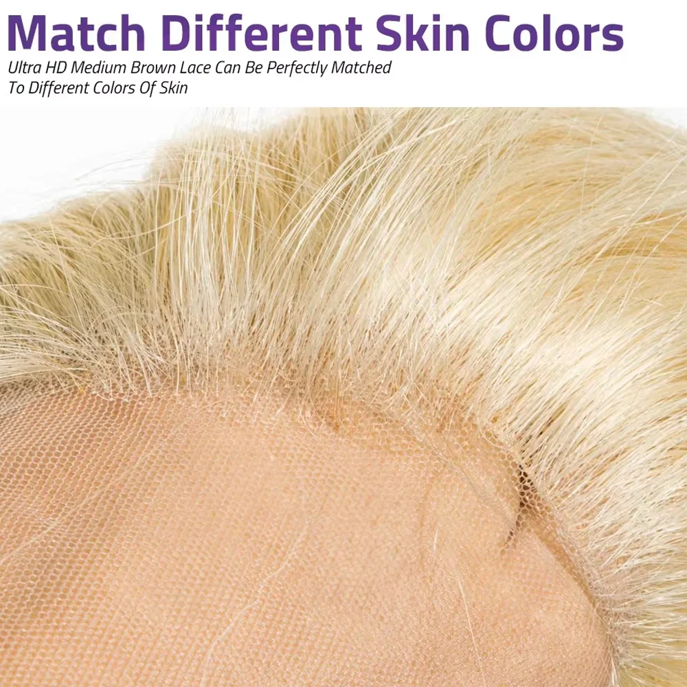 شقراء الإنسان الدانتيل شعر مستعار أمامي 613 Hd الدانتيل الباروكة الأمامية 13X6 الجسم موجة خصلات الشعر المستعار الإنسان للنساء قبل قطعها 30 36 بوصة 200 الكثافة #4