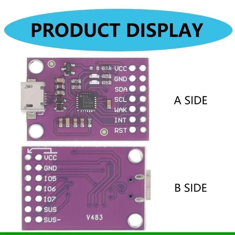 

U55C CP2112 Debug Board USB to SMBus I2C Communication Module Type C Sensors Module