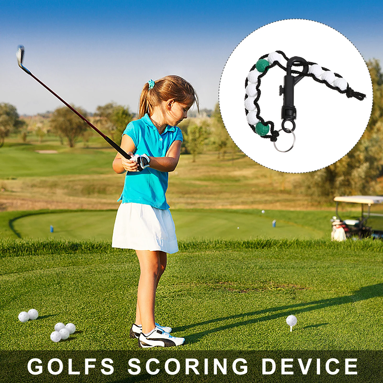 

5Pcs Bead Chain Golf Score Counter Plastic Stroke Keeper for Accurate Hole Tracking Random Color Wrist Scorecard Device