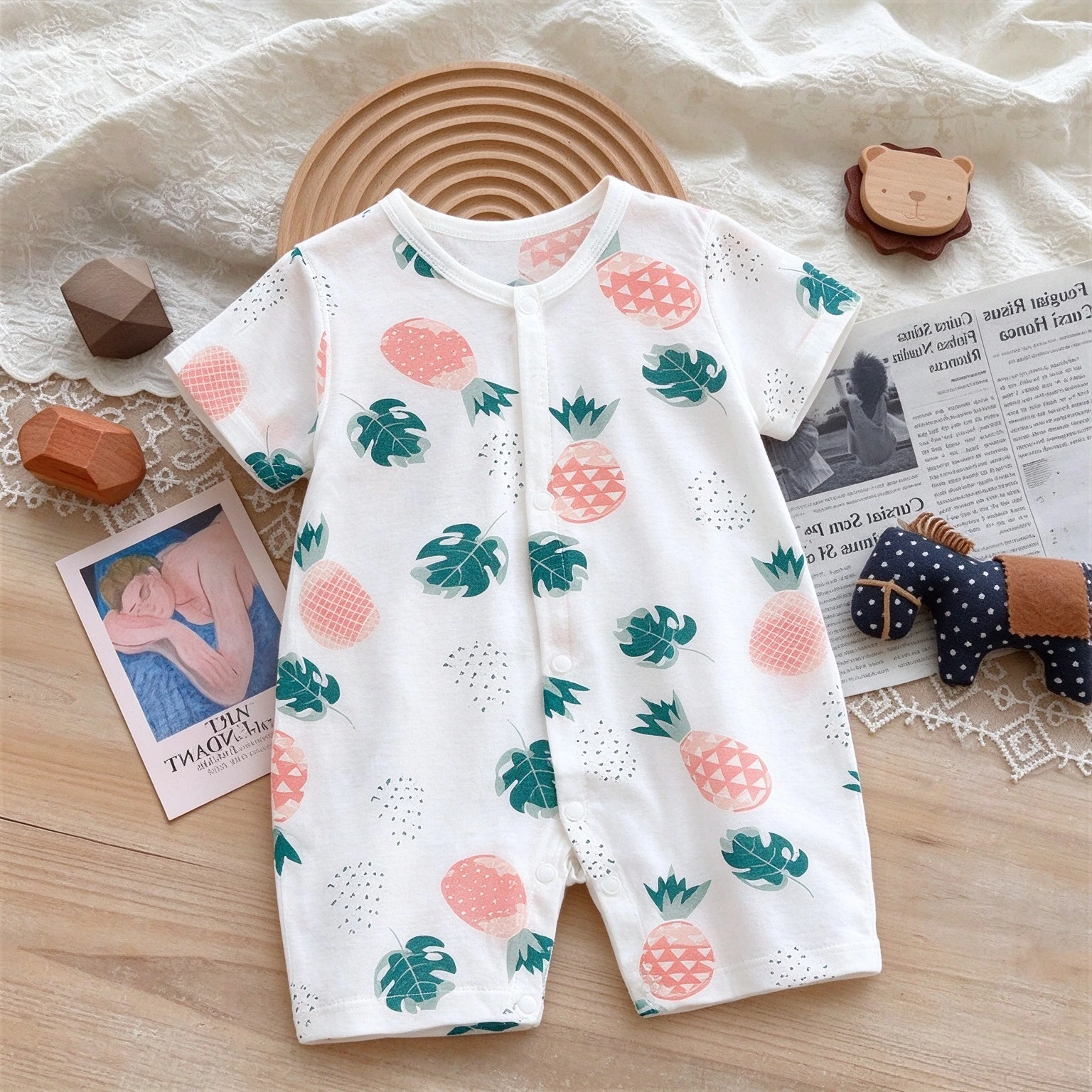 Cartoon Comfort Baby Short Sleeve Rompers Summer Clothes Thin Casual Newborn Baby Costume One-piece Jumpsuit Infant Pajamas