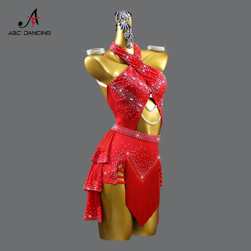 Latin Dance Dress Practice Wear Clothes Line Skirt Dancewear Women Competition Costume Girls Sport Outfits Samba Suit Customized