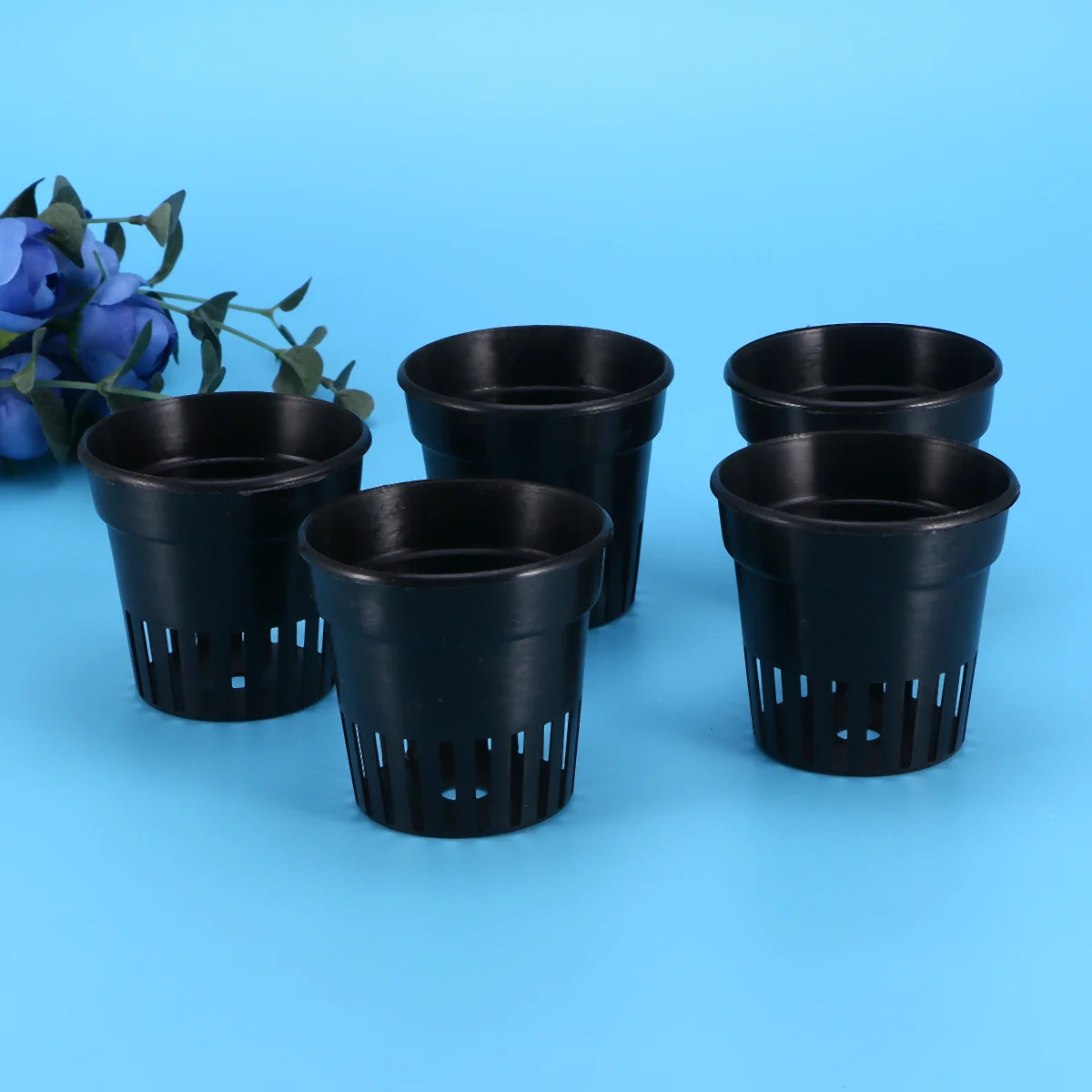 

20 PCS Hydroponic Flower Grass Basket Nursery Pot Green Plants Garden Net Cups Black Pots