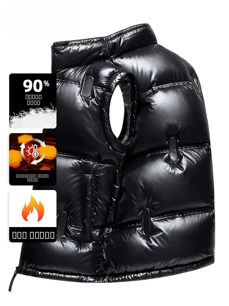 

Мужской пуховый жилет Sparnu 2024: Зимняя модная городская утепленная верхняя одежда, теплый жилет с воротником-стойкой, многофункциональный