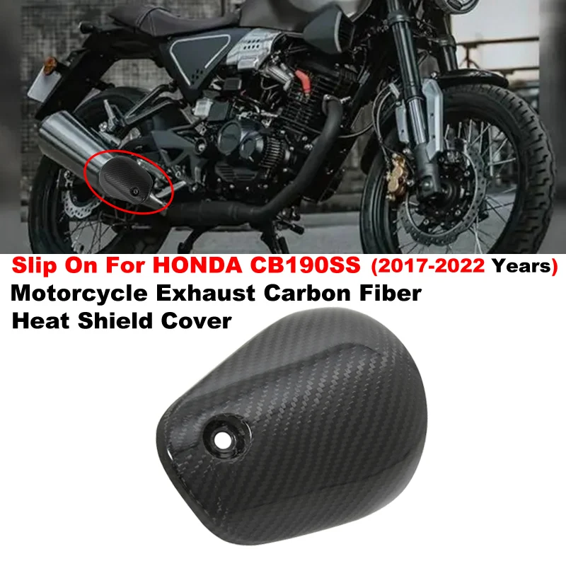 

For HONDA CB190SS CB190 SS 2017 - 2022 Motorcycle Exhaust Pipe Escape Real Carbon Fiber Heat Shield Cover Insulation Anti-Scald