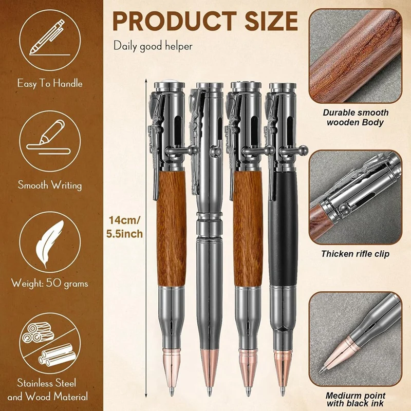 Pen Set With Compass Black Refill Gift Box Solid Color Pen Brass Pen Suitable For Colleagues Graduation Christmas Gift