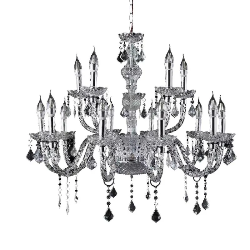 

Factory direct sales new transparent acrylic crystal wedding chandelier hotel wedding hall ceiling stage arrangement lamp