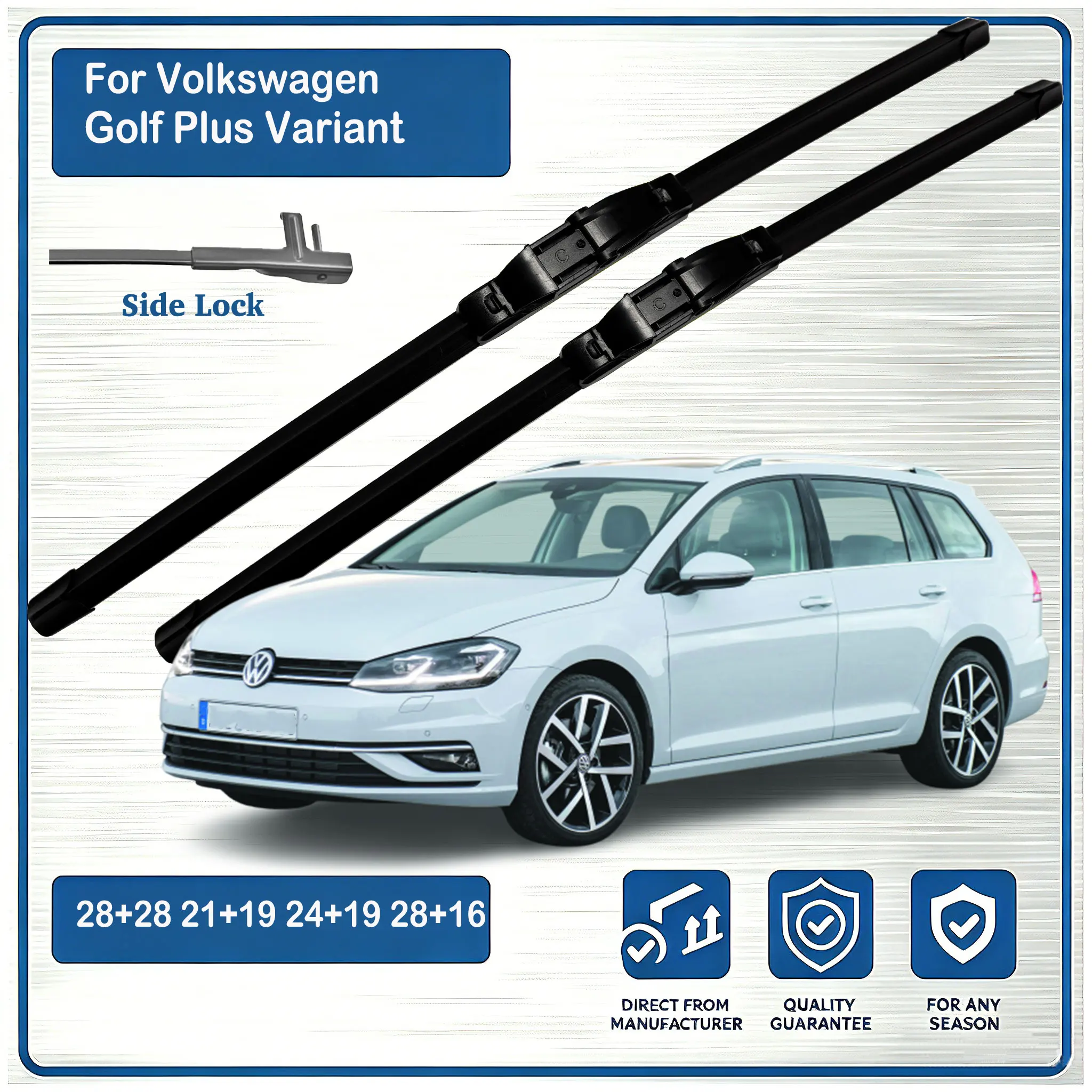 For VW Golf Plus Variant Sportsvan 5M 521 AM1 AN1 1J5 1K5 AJ5 BA5 CG5 Front Wiper Blades Windscreen Windshield Window WIPER 2PCS