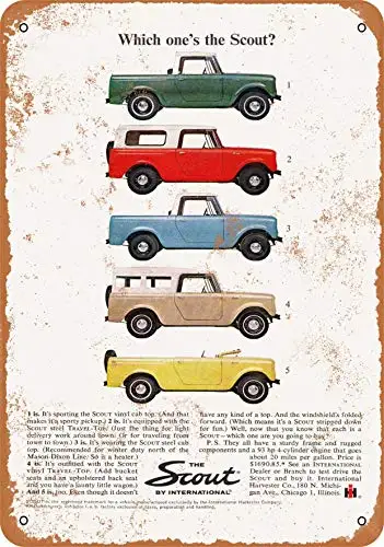 Wall-Color  Metal Sign - 1964 International Scout Lineup - Vintage Look