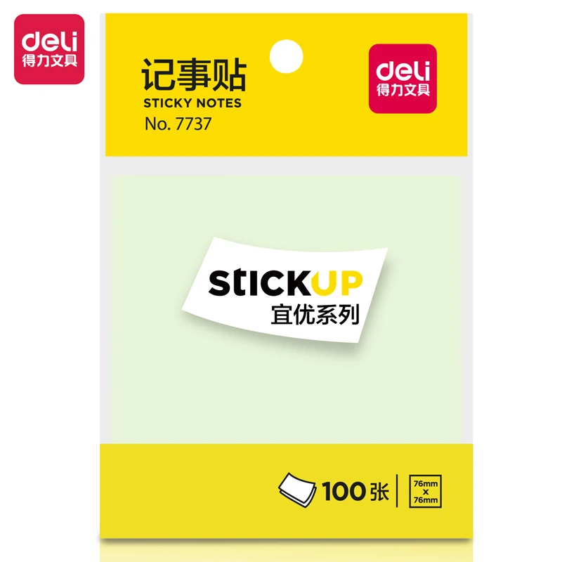 Deli 1 Pcs 100-หน้า Sticky Note Pads โรงเรียนอุปกรณ์สำนักงาน Self-Adhesive Memo Pad Notepad Bookmark Planner สติกเกอร์เครื่องเขียน