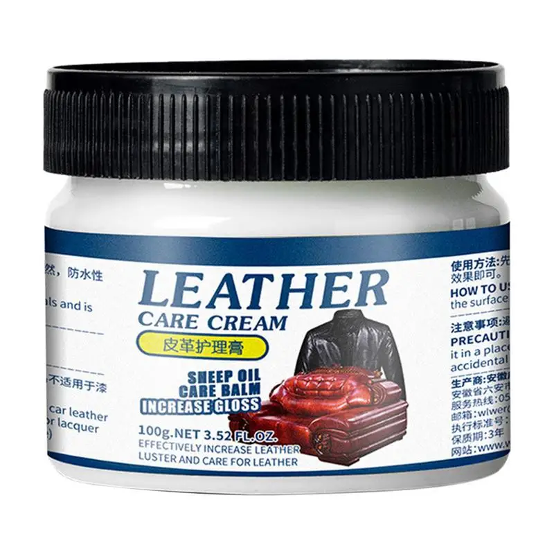 Leather Cream Deep Nourishing and Refurbish Coating for Leather Couches Car Seats Purses Shoes Prevent Fading and Cracking 100g