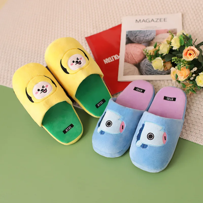 Cute Cartoon Kawaii Koya Plush Slippers Indoor Anti-Skid Soft Comfortable Couple Cotton Slipper for Boyfriend Girlfriend Gifts