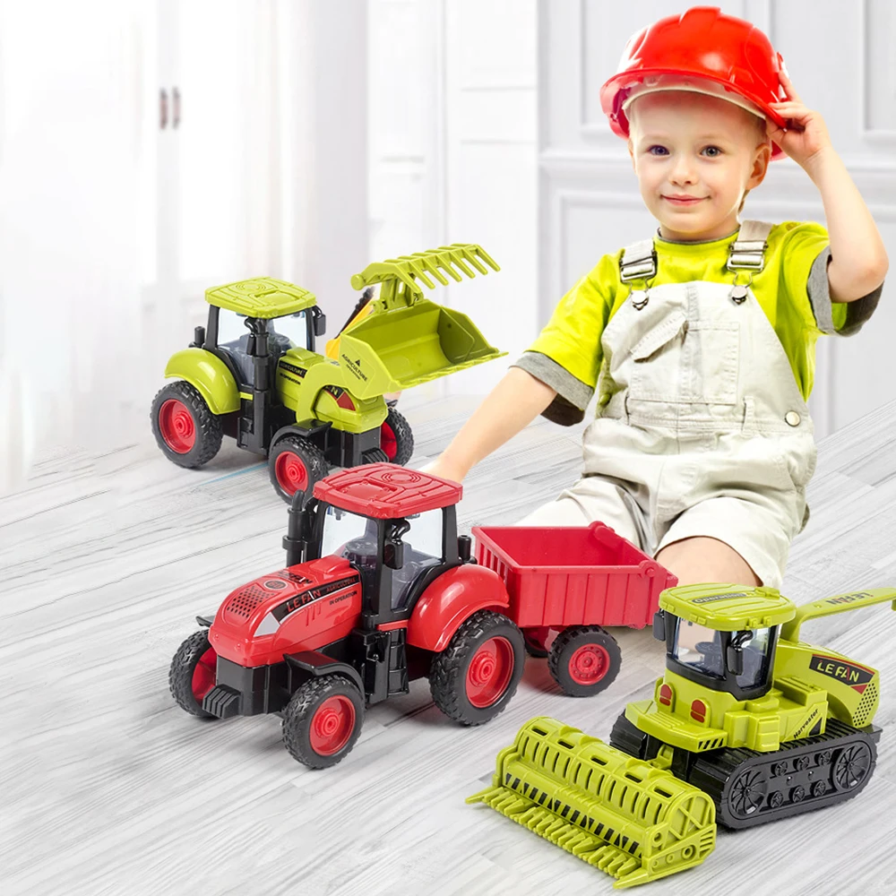 Children's Farmers Car Simulation Lawn Mower Tractor Wheat Cutter Tractor Model Toy Farmer Vehicle Inertia Cars Kids Toy Gift