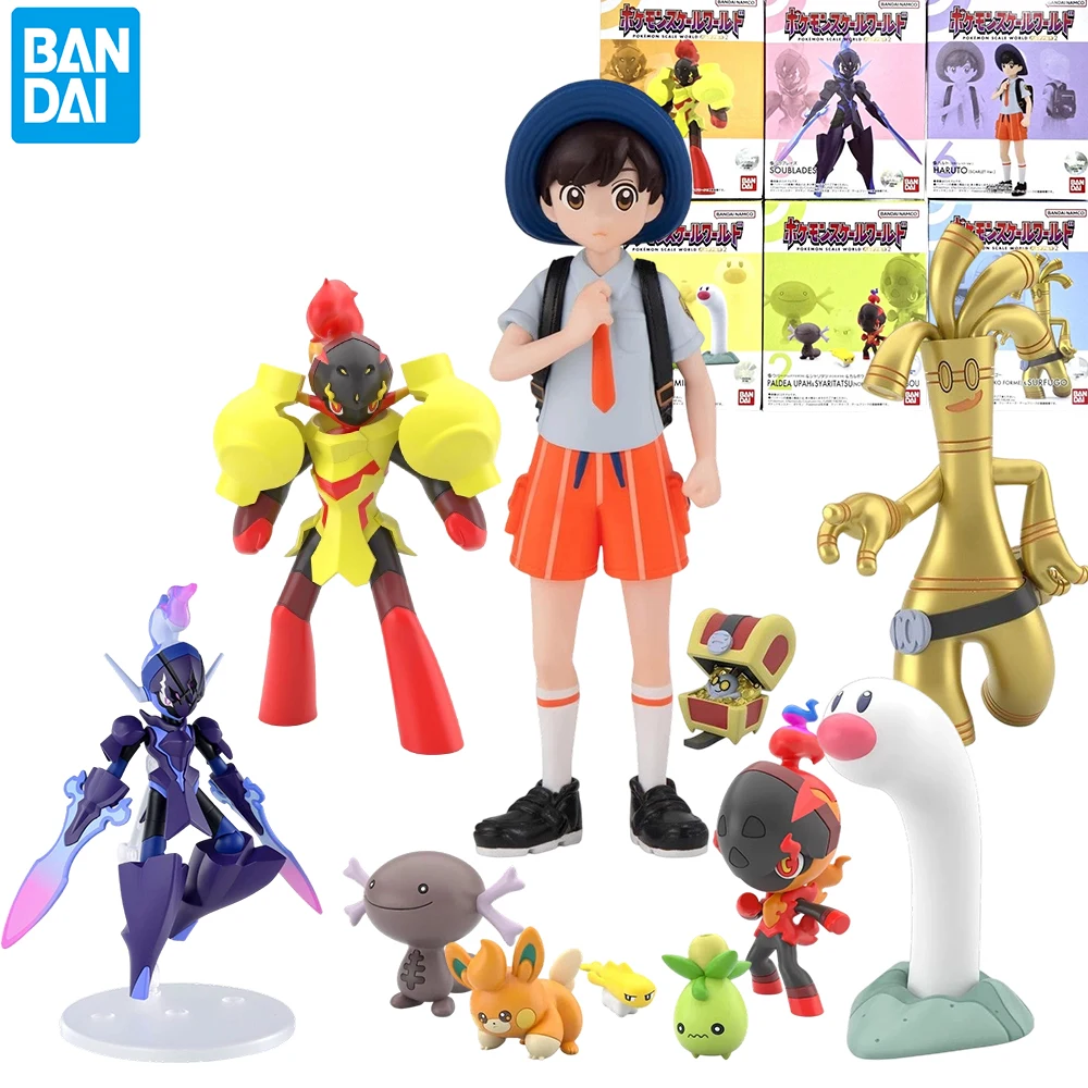 

Bandai Original Scale World POKEMON Paldea Region Florian Armarouge Ceruledge Gholdengo Charcadet Wooper Pawmi Anime Figure Toys