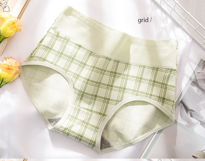 4Pcs Cotton Women Panties High Waist Body Shaper Underwear Print Ladies Briefs Plus Size Sexy Panty Breathable Female Lingerie
