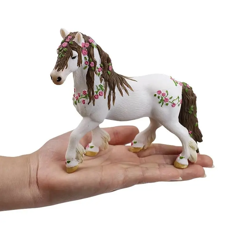 

1pcs Resin + PVC white fairy horse ornament handicraft gift