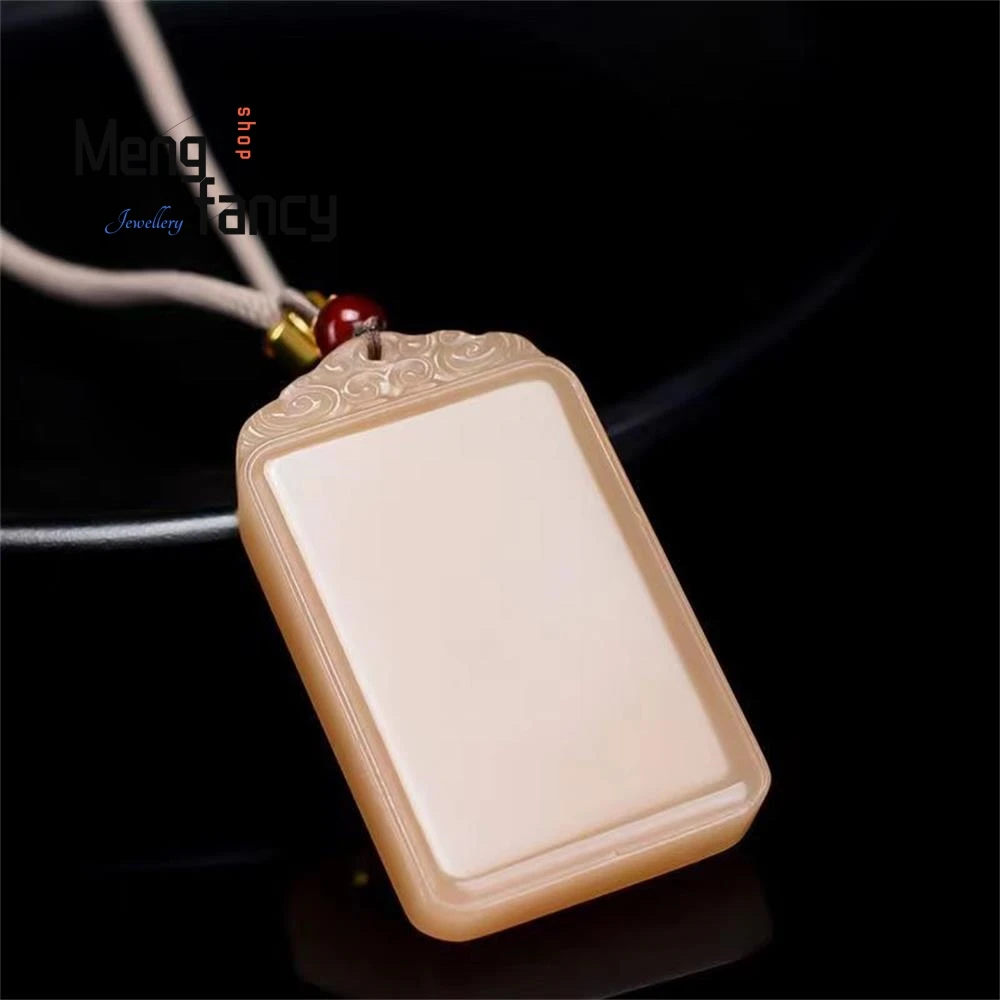 

Natural Hotan Jade Lotus Root Pink Peaceful Wushi Pai Pendant Simple Exquisite Luxury Quality Jewelry Charm Fashion Holiday Gift