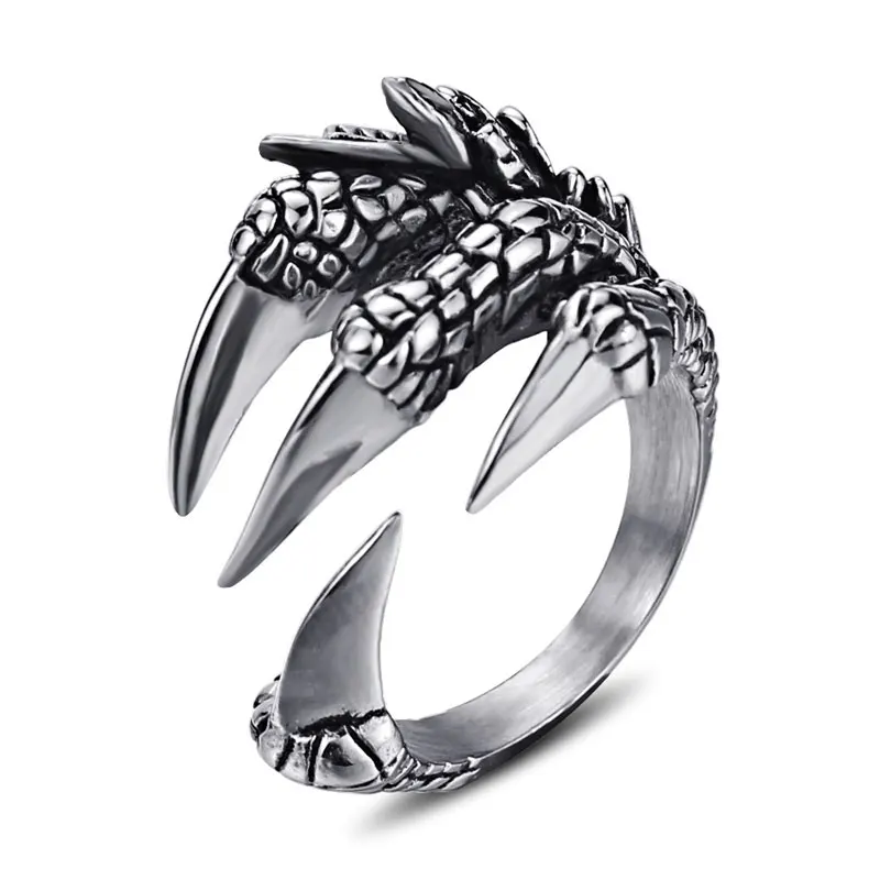 Titanium Steel Dragon Claw Ring Dier Sieraden Open Ring Outdoor Edc Punk Accessoires Gereedschap