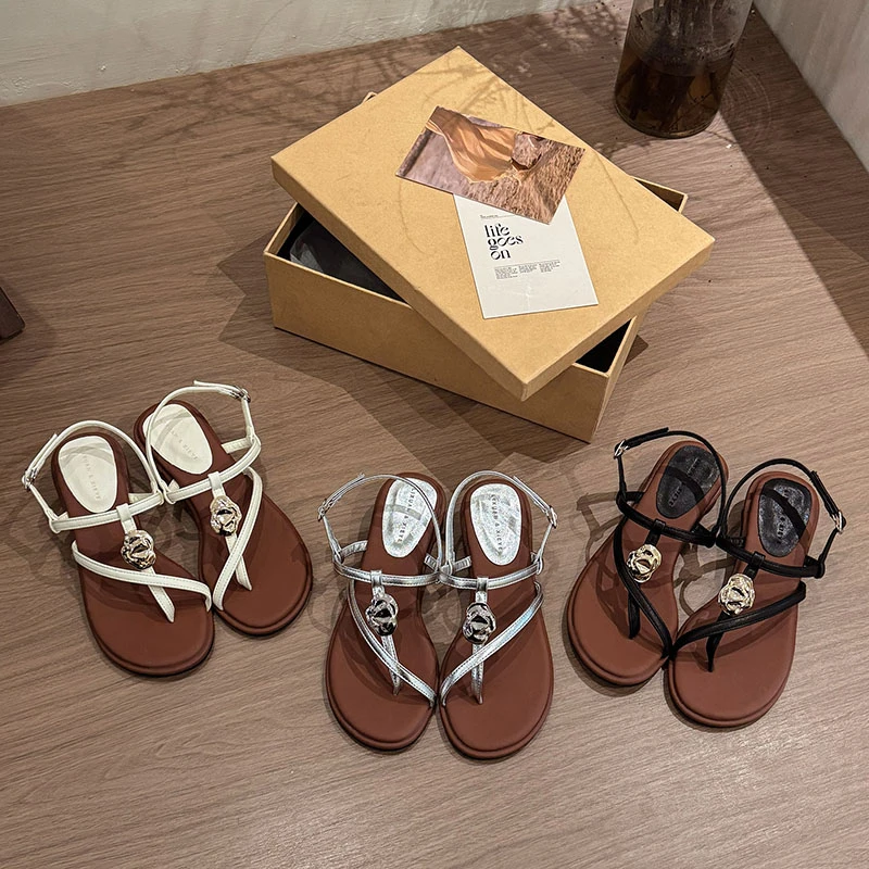 

Женские сандалии, новинка 2024, повседневная удобная дышащая женская обувь, летние нескользящие сандалии-гладиаторы на среднем высоком каблуке с застежкой на носок