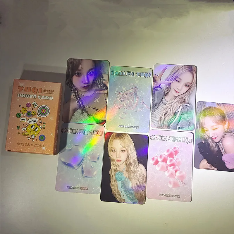 50szt/zestaw KPOP Gidle Album Laser LOMOcard Song Yuqi Minnie MIYEON (G)I-DLE Hologram Card SOOJIN Girl Gift Postcard Photo Card