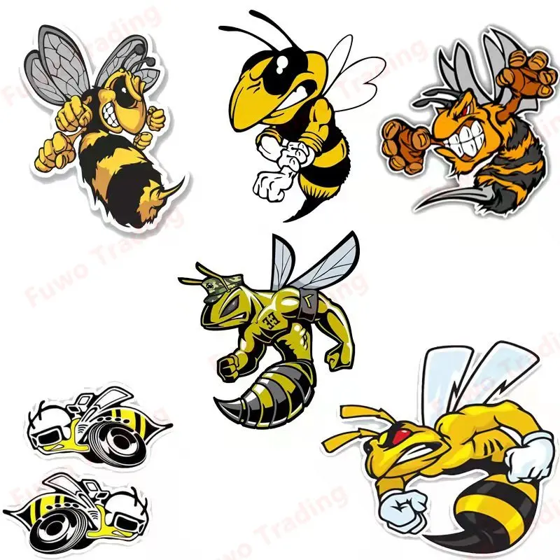 Fuwo Trading Car Sticker Personality Attacking Bee Motorcycles Stickers 3D Reflective Decoration Custom PVC Waterproof Sunscreen