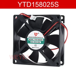 Genuine new for YTD158025S DC 15V 0.35A 2-wire 80x80x25mm Cooling Fan