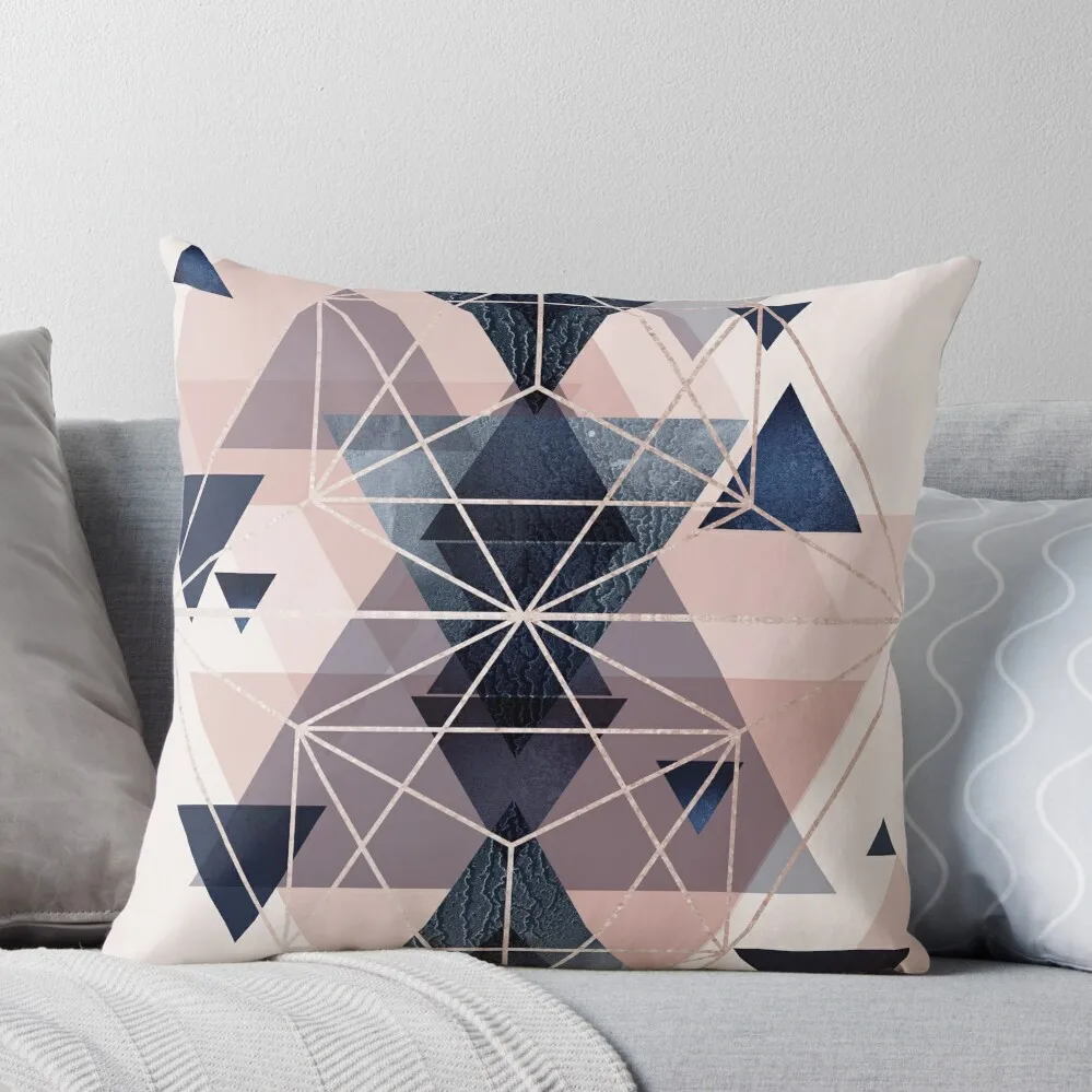 

Blush Navy Geometric Throw Pillow Sofas Covers Luxury Pillow Case Throw Pillow Covers luxury sofa pillows