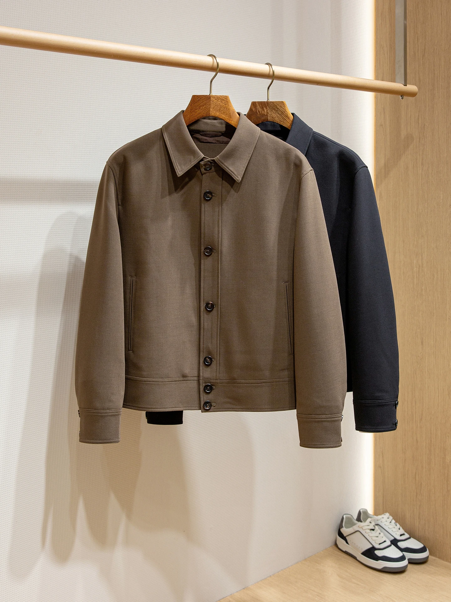 

Lyocell wool-blend men's casual lapel jacket