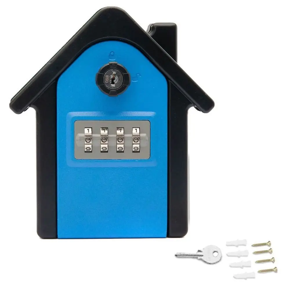 Resettable Combination Key Lock Box Waterproof Weatherproof Key Storage Box Anti-double Opening Large Capacity Security Lock Box