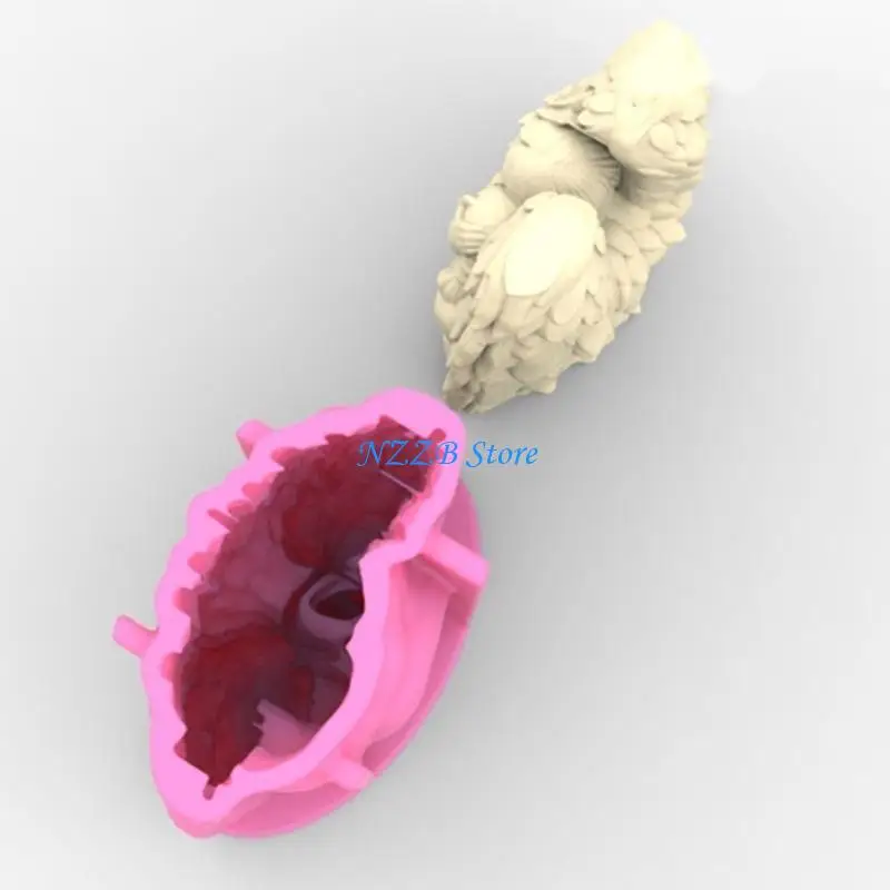 T21F Angelo Stampo in Silicone Gesso Fai da Te Strumento Ornamento da Tavolo Stampo per Candela Profumata