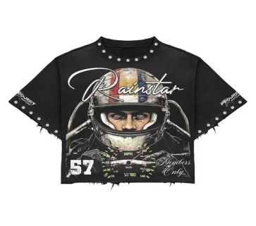 Camiseta básica de algodón puro con patrón de dibujos animados, pantalón corto informal de manga y2k, tendencia gótica, top holgado retro personalizado de talla grande, verano