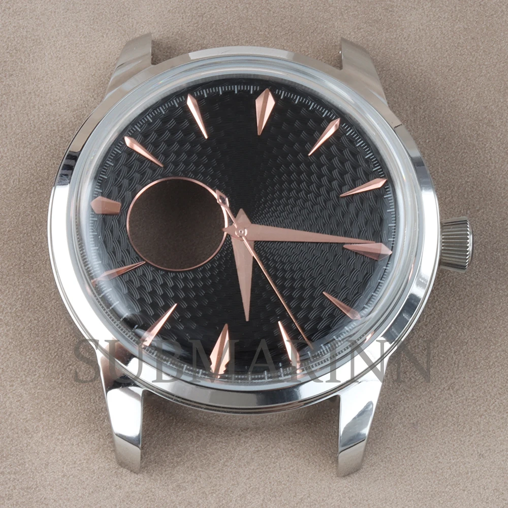 Arched Glass 40mm Watch Case Rose Gold/Silver Stainless Steel 35mm NH38 Dial Hands For Mod Cocktail Time Presage NH38 Movement